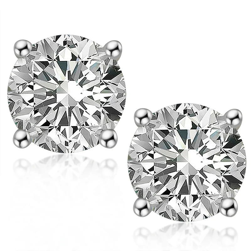 IOGOU 3mm/4mm/5mm/6.5mm/8mm/9mm/10mm/11mm D VVS1 Moissanite Stud Earrings 925 Silver Four Claw Earrings For Women Fine Jewelry