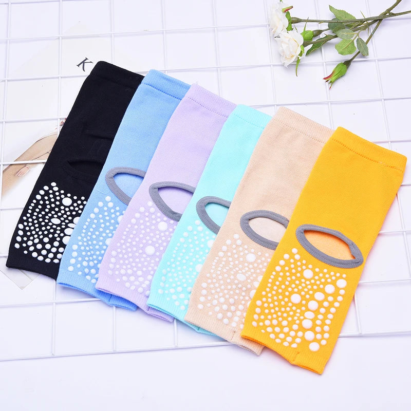 Hot Two Toe Yoga Socks Silicone Non Slip Quick-Dry Pilates Sock Foot Heel Cotton Ventilation Ballet Dance Sock for Women Fitnes
