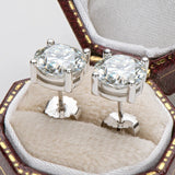 IOGOU 3mm/4mm/5mm/6.5mm/8mm/9mm/10mm/11mm D VVS1 Moissanite Stud Earrings 925 Silver Four Claw Earrings For Women Fine Jewelry