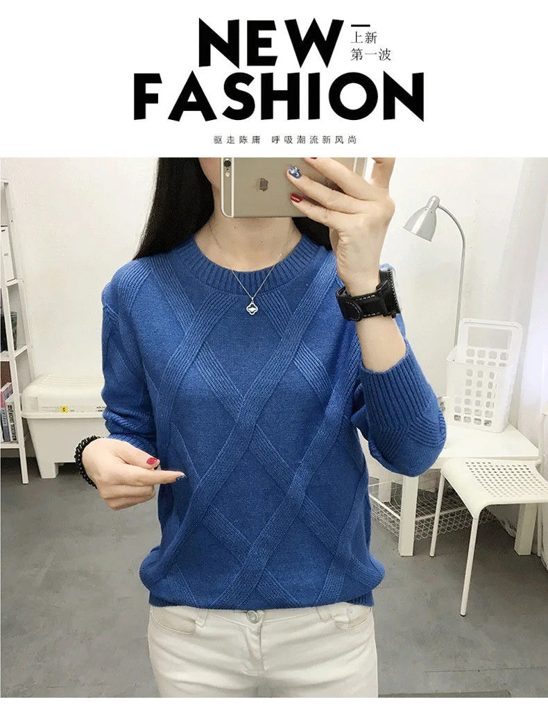 Fdfklak 2026 New Spring Autumn Sweater Women's Winter Pullover Loose Wool Bottoming Thick Sweaters Outer Wear Pull Femme S-3XL