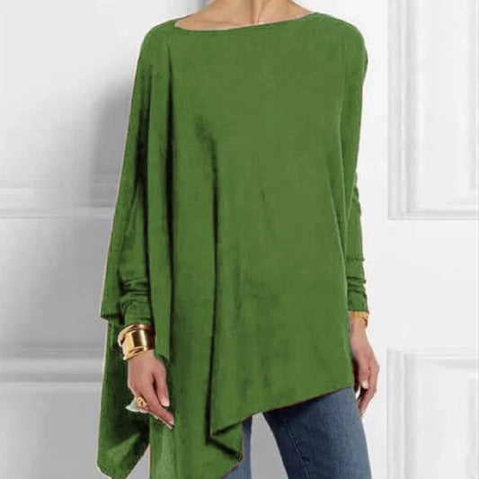 Cotton Irregular Women Blouses Shirt 2022 Autumn Female Solid Pullover Tops Casual O Neck Long Sleeve Blouse Ladies Tunic Blusas