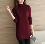 Spring Autumn Winter New Turtleneck Sweater Women's Jumper Medium Long Wool Knit Top Pullover Bottoming Sweaters Pulls Femmes