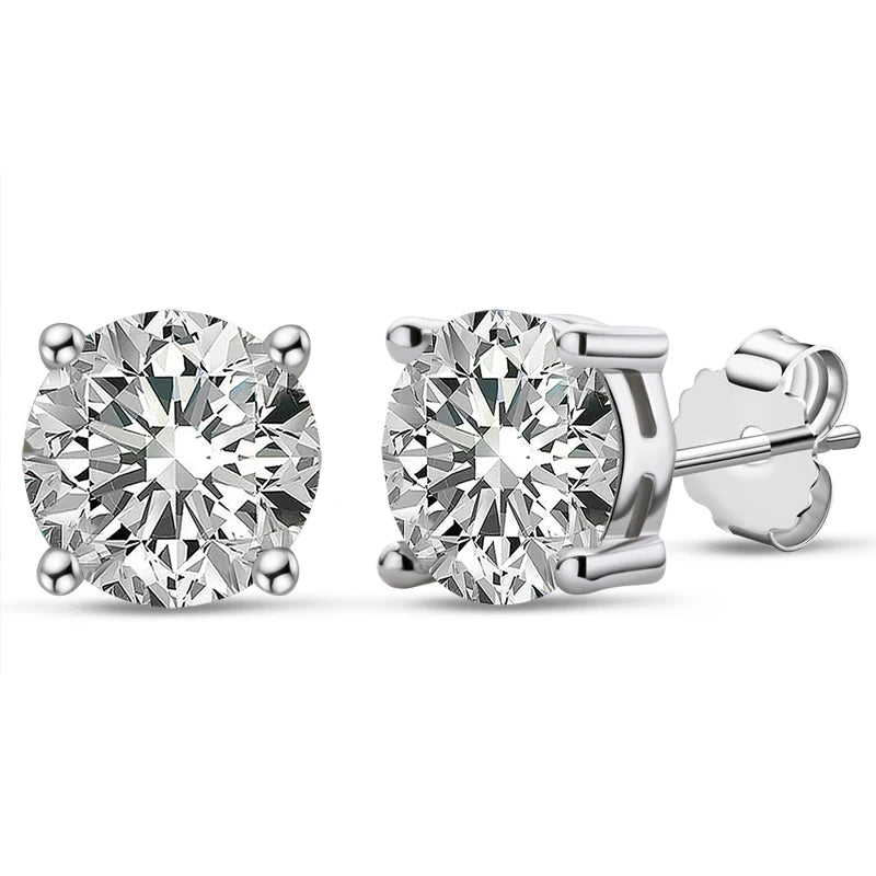 IOGOU 3mm/4mm/5mm/6.5mm/8mm/9mm/10mm/11mm D VVS1 Moissanite Stud Earrings 925 Silver Four Claw Earrings For Women Fine Jewelry