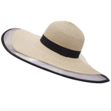 HT2504 Sun Hat Summer Anti-UV Lady Wide Brim Hat Women Solid Plain Floppy Summer Straw Hats for Women Female Mesh Brim Beach Hat