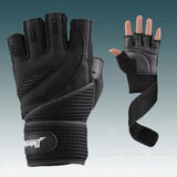 Men Body Building Brand Fitness Gloves Gyms Equipment Man Weight lifting Non-slip breathable Long Wrist Wrap Black Brown Mittens