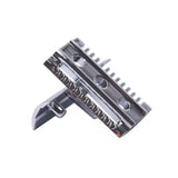 "The FLIPSIDE by YAQI" A Dual Comb Dual Aggression Level Mens Razor Head In Chrome