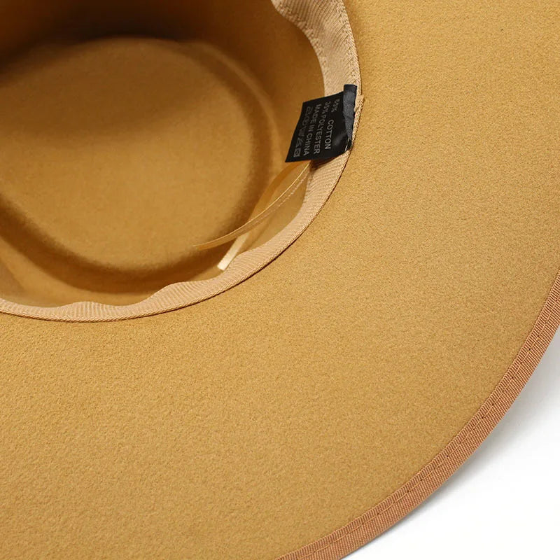 2024 Fashion Women Winter Wool Fedora Hat Men Simple Wide Brim Vintage Felt Jazz Hats New Top Trilby Cap