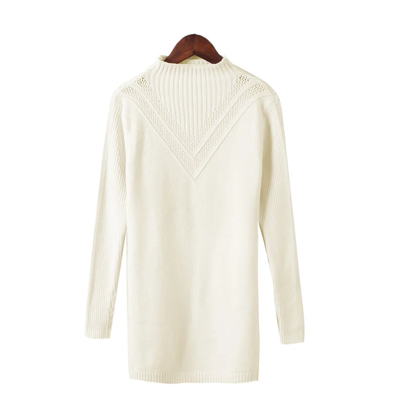 Spring Autumn Winter New Turtleneck Sweater Women's Jumper Medium Long Wool Knit Top Pullover Bottoming Sweaters Pulls Femmes