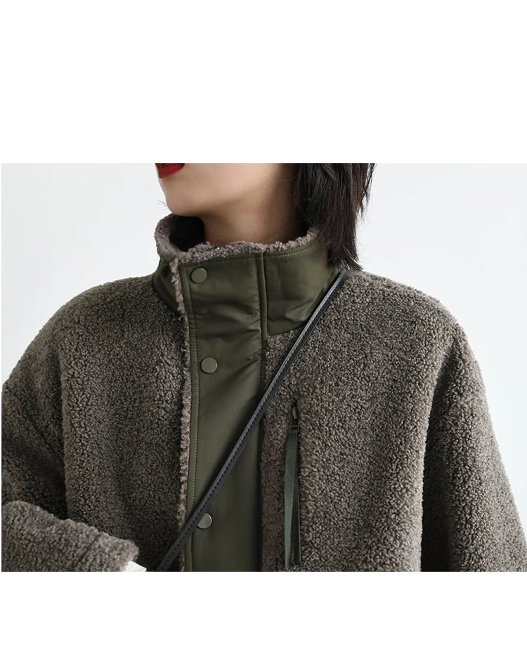 CHIC VEN Women Jacket Coat Thicken Warm Casual Lamb Faux Fur Woman Overcoat Loose Outerwear Female Tops Lady Autumn Winter 2025