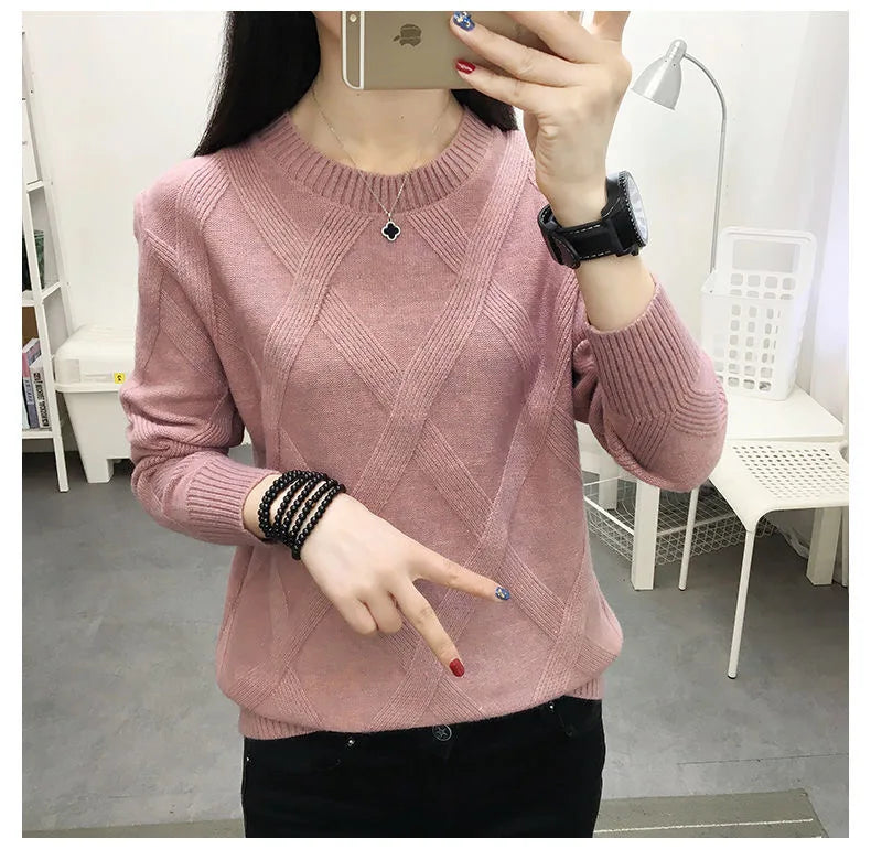 Fdfklak 2026 New Spring Autumn Sweater Women's Winter Pullover Loose Wool Bottoming Thick Sweaters Outer Wear Pull Femme S-3XL