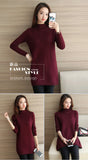 Spring Autumn Winter New Turtleneck Sweater Women's Jumper Medium Long Wool Knit Top Pullover Bottoming Sweaters Pulls Femmes