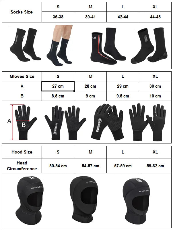 Diving Socks 3mm Neoprene Beach Water Socks-Anti Slip for Snorkel Diving Swim Youth Men Women Wet Hood Gloves