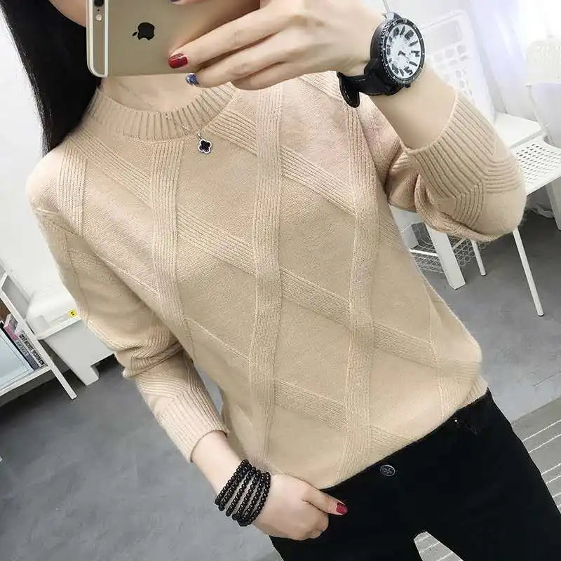 Fdfklak 2026 New Spring Autumn Sweater Women's Winter Pullover Loose Wool Bottoming Thick Sweaters Outer Wear Pull Femme S-3XL