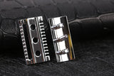 "The FLIPSIDE by YAQI" A Dual Comb Dual Aggression Level Mens Razor Head In Chrome