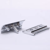 "The FLIPSIDE by YAQI" A Dual Comb Dual Aggression Level Mens Razor Head In Chrome