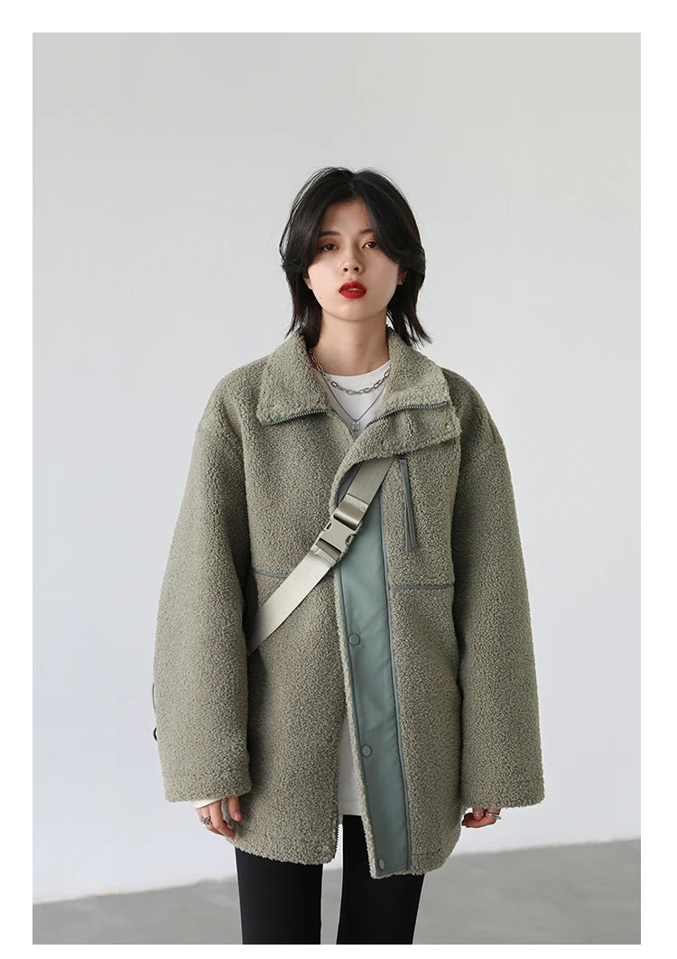 CHIC VEN Women Jacket Coat Thicken Warm Casual Lamb Faux Fur Woman Overcoat Loose Outerwear Female Tops Lady Autumn Winter 2025