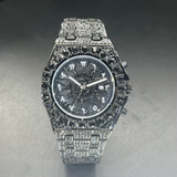 Hip Hop Wristwatch for Men Luxury Lce Out Full Diamond Watches Fashion Green Watch Wterproof Week Display Clock 2025
