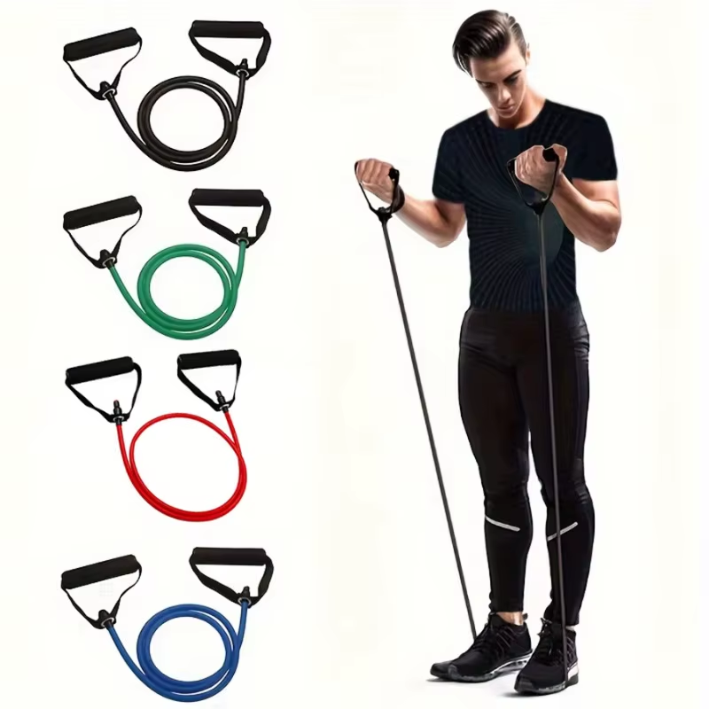 Home Gym Resistance Band Set – 4 Levels with Comfort Grip Handles, Door Anchor & Carry Bag Included