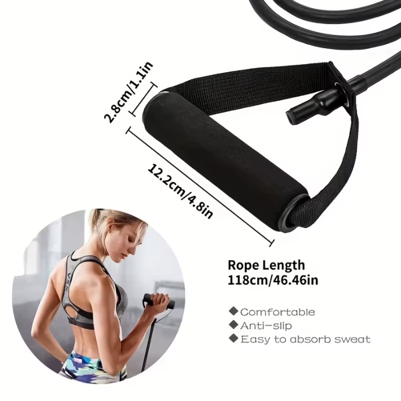 Home Gym Resistance Band Set – 4 Levels with Comfort Grip Handles, Door Anchor & Carry Bag Included
