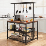 Kitchen Island with Storage Large Bakers Rack Microwave Stand with 3 Tier Shelves 5 Hooks for Pantry Organization Kitchen