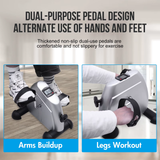 Mini Pedal Exercise Bike under Desk Bicycle Trainer Fitness Cycling Portable LCD Display Arm Leg Fitness Equipment Home Office