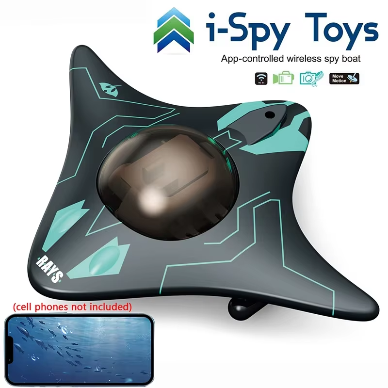 Mini WIFI Remote Control Boat 6CH Real Time Transmission Underwater Camera Boats Swimming RC Steamboat Toys for Children'S Gift