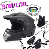 Motocross Full Face Helmet Adult Dirt Bike UTV Off-Road Helmet Goggles Gloves and Face Mask Matte Black Motorcycle Accessories