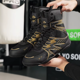 New Men'S Wrestling Shoes, High Top Boxing Shoes, Lightweight, anti Slip, Breathable Fitness Training Shoes, Outdoor Leisure Spo
