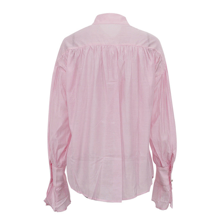 Office Lady Elegant White Casual Loose Blouses Fashion New Long Sleeve Women Shirt Turndown Collar Tops