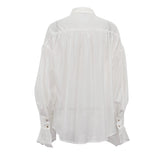 Office Lady Elegant White Casual Loose Blouses Fashion New Long Sleeve Women Shirt Turndown Collar Tops