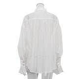 Office Lady Elegant White Casual Loose Blouses Fashion New Long Sleeve Women Shirt Turndown Collar Tops