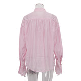 Office Lady Elegant White Casual Loose Blouses Fashion New Long Sleeve Women Shirt Turndown Collar Tops