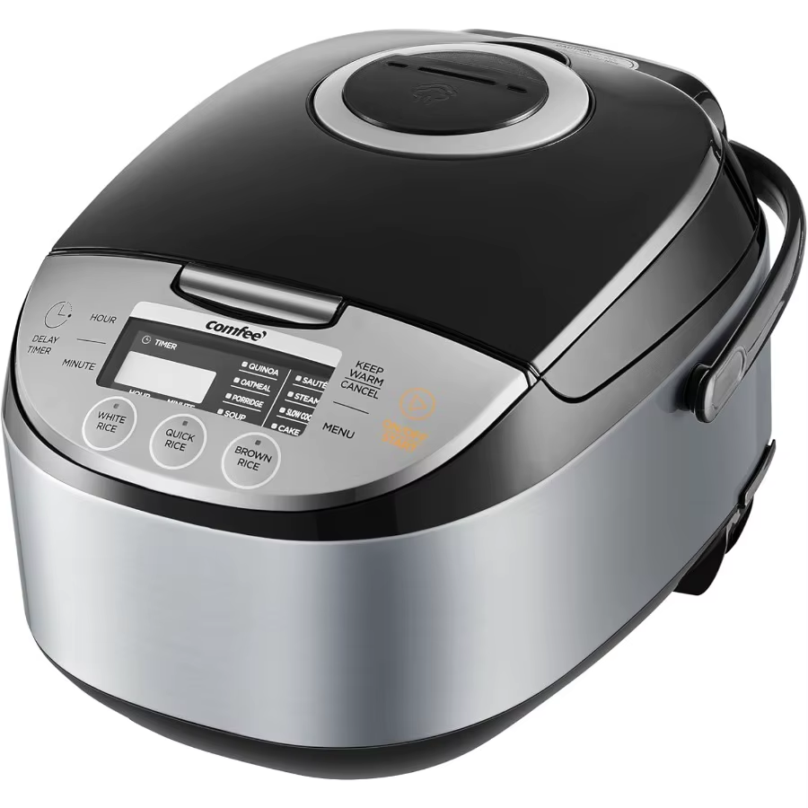 Portable 12 Cups Cooked 6 Cups Uncooked Non-Stick Rice Cooker with Fuzzy Logic Technology 24-Hour Timer Delay 11 Presets Steame
