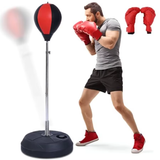 Punching Bag with Stand Height Adjustable for Boxing Training Speed Reflexes Stress Relief Fitness Equipment Red Heavy Duty Imp