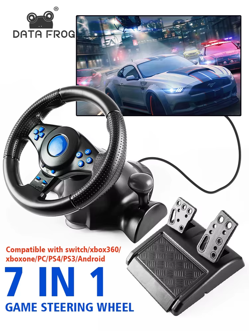 Racing Steering Wheel with Vibration and Pedals for Switch PS2 PS3 PS4 Xbox One PC Gaming Simracing Car Pedal