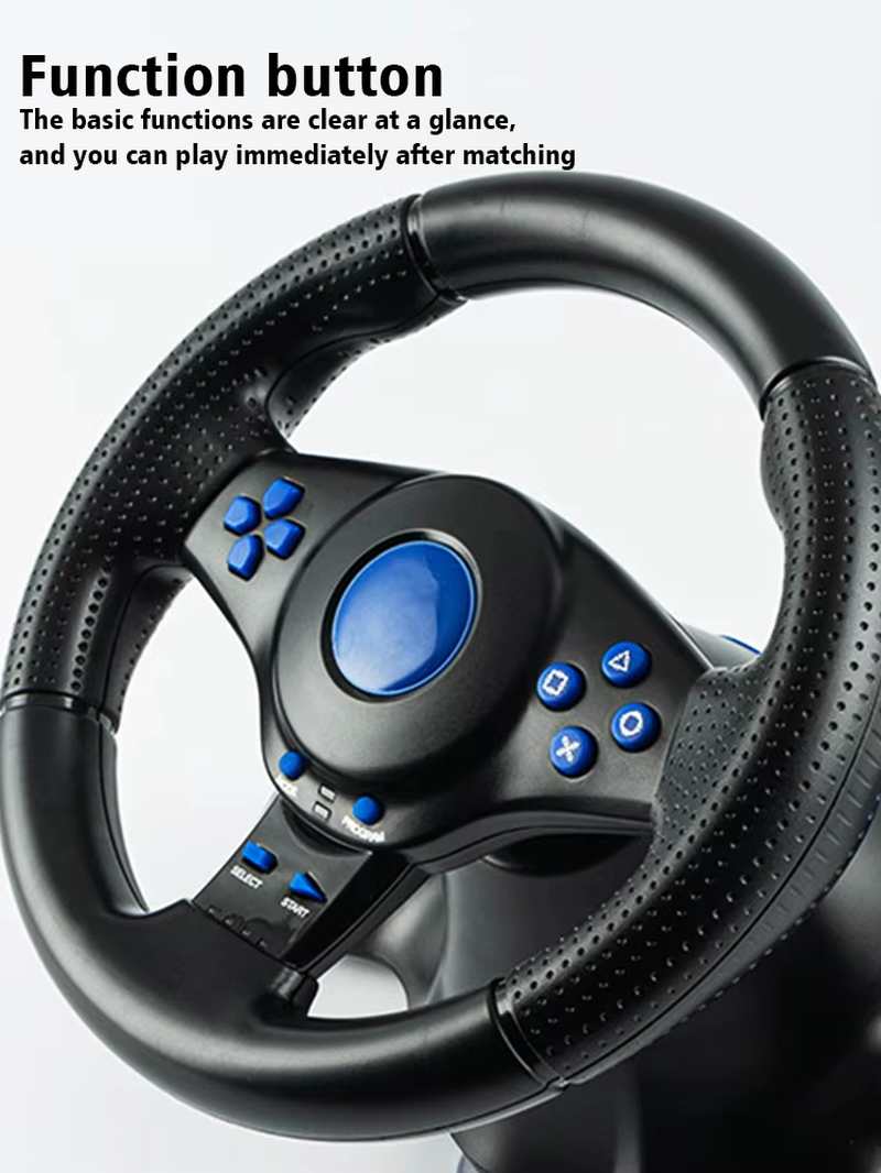 Racing Steering Wheel with Vibration and Pedals for Switch PS2 PS3 PS4 Xbox One PC Gaming Simracing Car Pedal