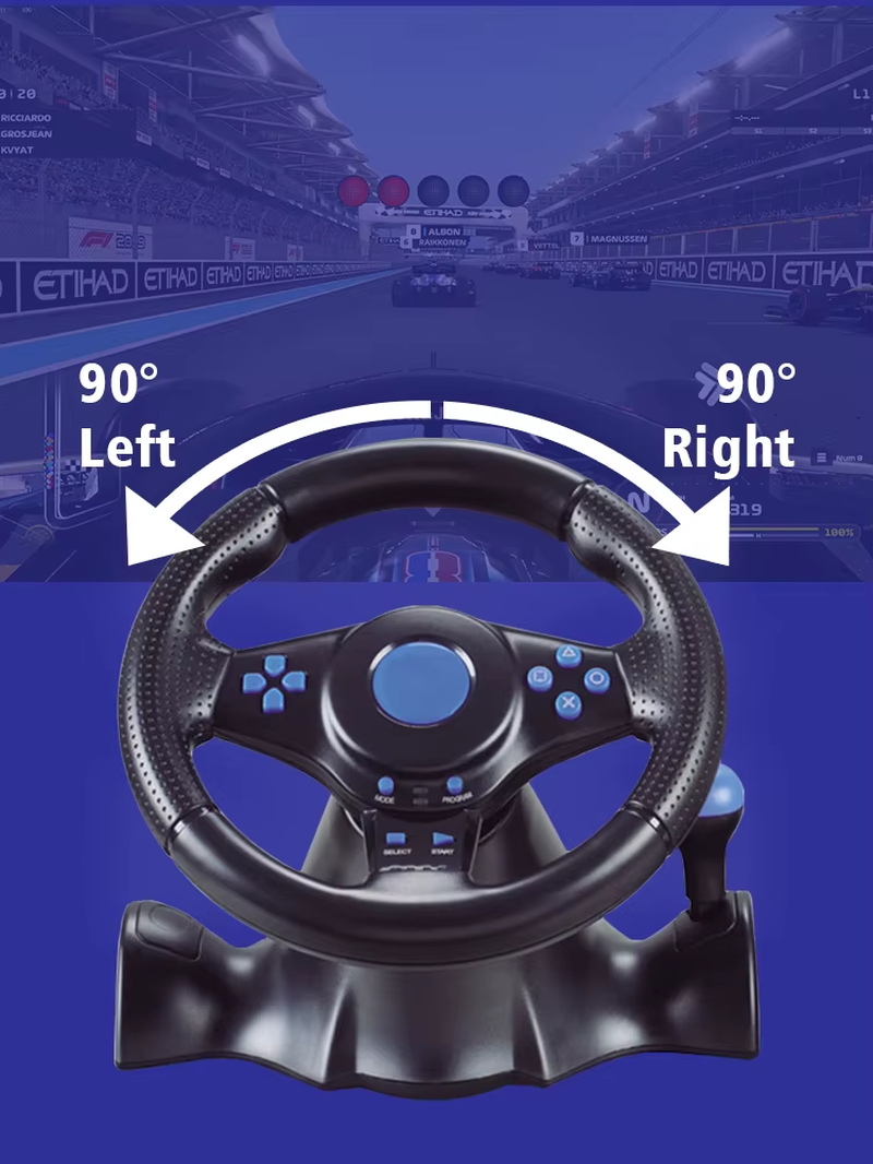 Racing Steering Wheel with Vibration and Pedals for Switch PS2 PS3 PS4 Xbox One PC Gaming Simracing Car Pedal