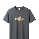 Summer Trendy Brand Men's Clothes Business Casual Short-sleeved T-shirt Slim Fit and Versatile Crew Neck Top Breathable T-shirt