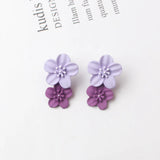 Simple Coffee Flower Drop Dangle Earrings for Women New Korean Fashion Jewelry Wedding Party Girl Elegant Jewelry Accessories