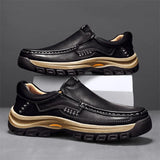 Stylish Men's Leather Loafers Men Thick Bottom Business Shoe Classic Leather Man Casual Shoes Senior Brand Male Walking Footwear