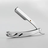 Stainless Steel Razor Holder Golden Men's Manual Folding Straight Edge Shaver Barber Shop Beard Trimmer With Shaving Blade Y1003