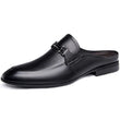 Genuine Leather Mules For Men Half Shoes Man Luxury Brand Designer Men's Luxury Casual Shoes Slip On Footwear Slippers Male