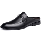 Genuine Leather Mules For Men Half Shoes Man Luxury Brand Designer Men's Luxury Casual Shoes Slip On Footwear Slippers Male