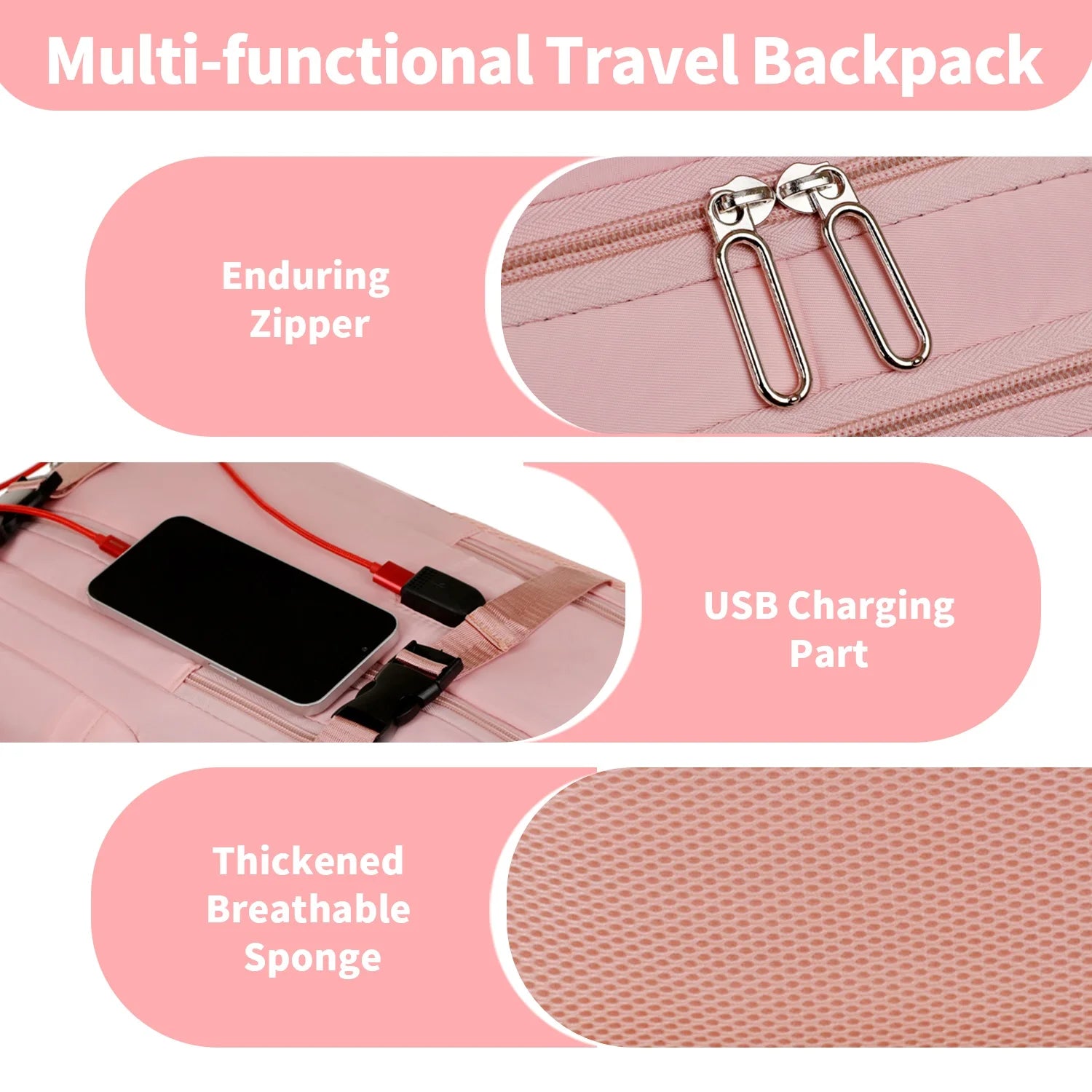 Travel Backpack For Men Women Large Capacity Carry On Traveling Laptop Bag USB Port Waterproof School Backpack