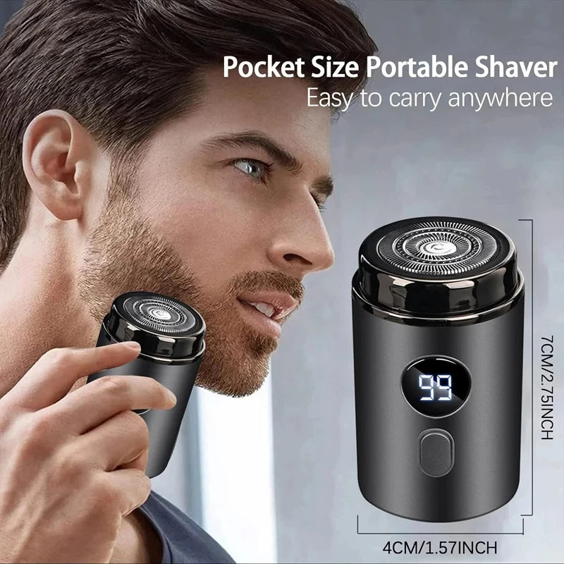 Men Electric Mini Shaver Rechargeable Type-c Charging Car Portable Led Digital Display Wet & Dry Shaver Men Women Home Razor