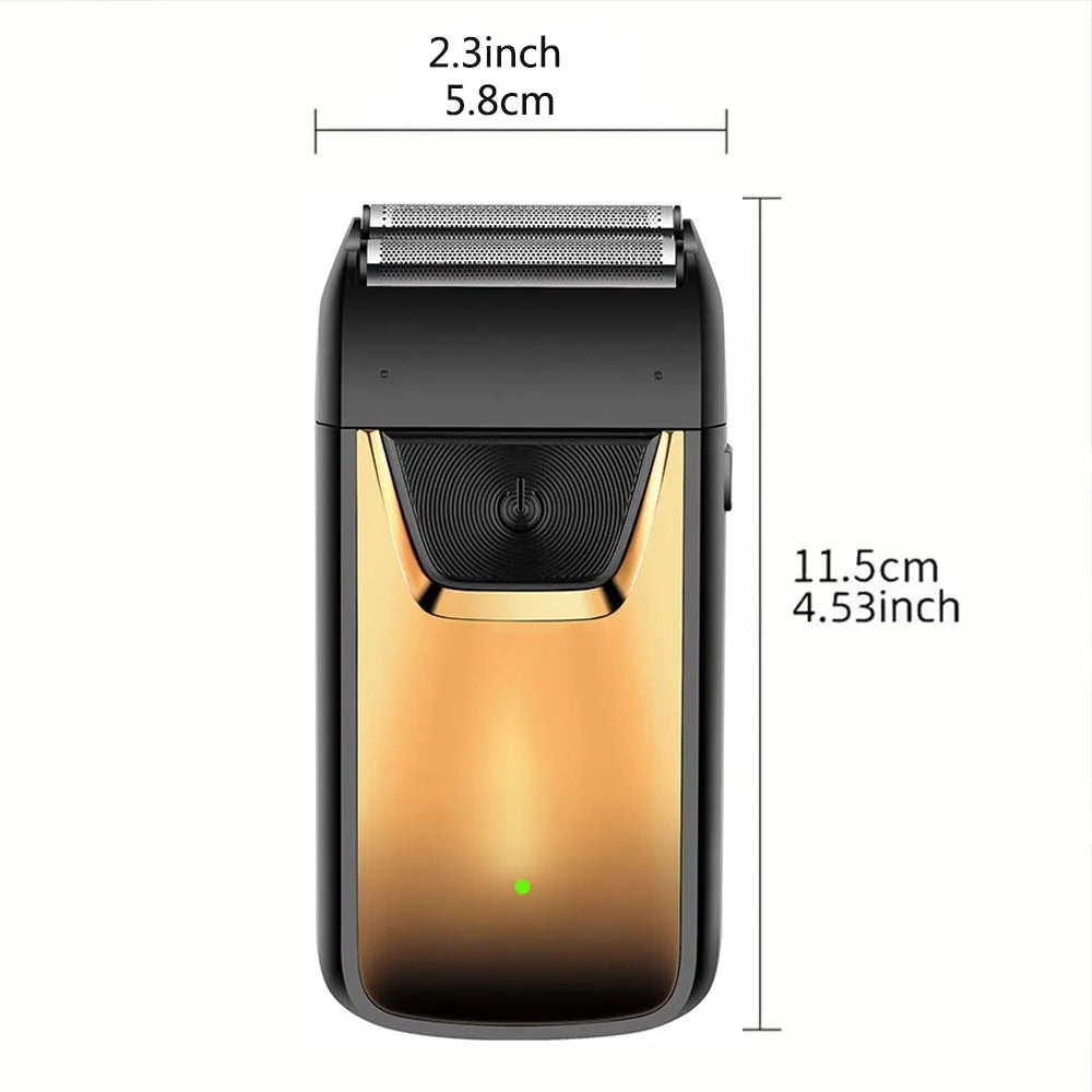Professional Reciprocating Electric Shaver for Men, USB Rechargeable Foil Razor for Bald Head & Beard Trimming, Waterproof Grooming Tool with Dual Blades Father's Day Gift