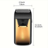 Professional Reciprocating Electric Shaver for Men, USB Rechargeable Foil Razor for Bald Head & Beard Trimming, Waterproof Grooming Tool with Dual Blades Father's Day Gift