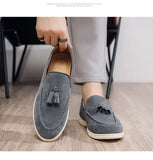 Fashion Men's Casual Shoes Suede Leather Men Classic British Style Tassels Loafers Moccasins Mens Outdoor Driving Flats