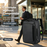 Expandable Men's Business Backpack with Multi-functional Layered Storage, Water-proof & Scratch-resistant Fabric, Separate Laptop Compartment, Convenient USB Charging Design, Perfect for Office Work, Short-distance Business T