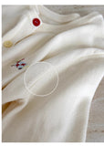 Autumn Winter 2026 Soft Elegant O-neck Loose Casual Sweaters Women Knitted Chic Embroidery Cardigan Basic Colorful Buttons Tops